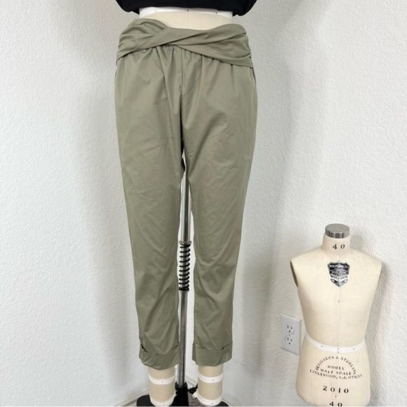 Hatch Maternity Ipek Khaki Pants Crossover Waist - Picture 1 of 9